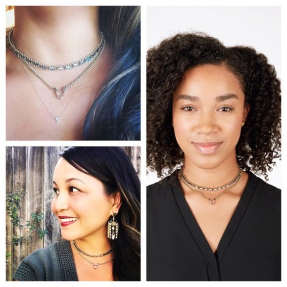 Stella & Dot X Rebecca Minkoff  | Vintage Gold +Crystal "Pixie" Choker N… - Picture 4 of 10